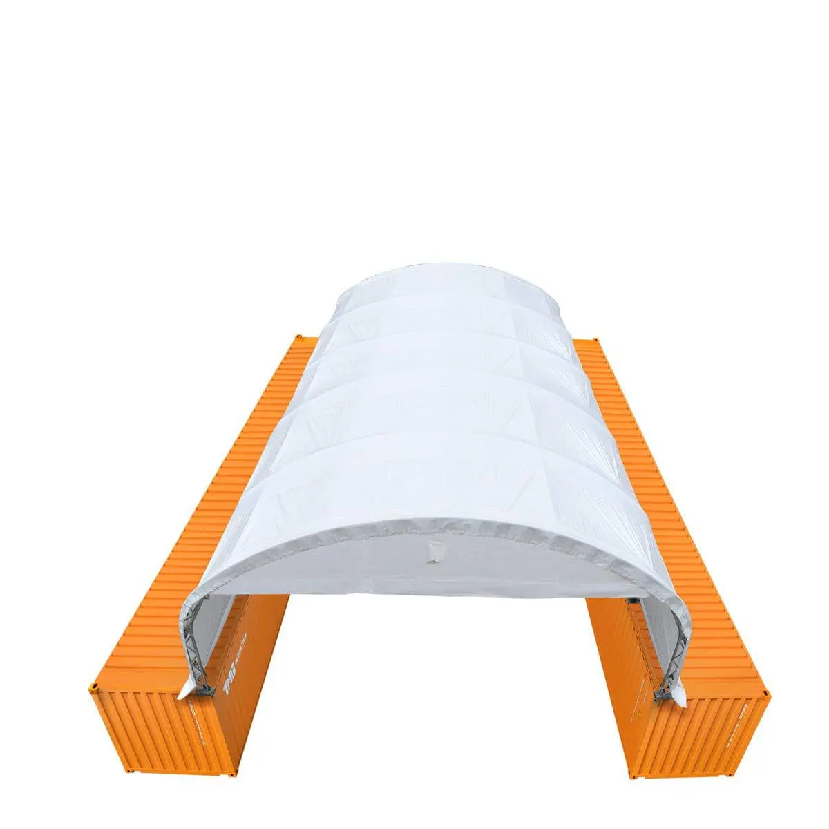 30' x 40' Dual Truss Container Shelter with Heavy Duty 17 oz PVC Cover, Enclosed End Wall & Front Drop TMG-DT3040CF - Image 7