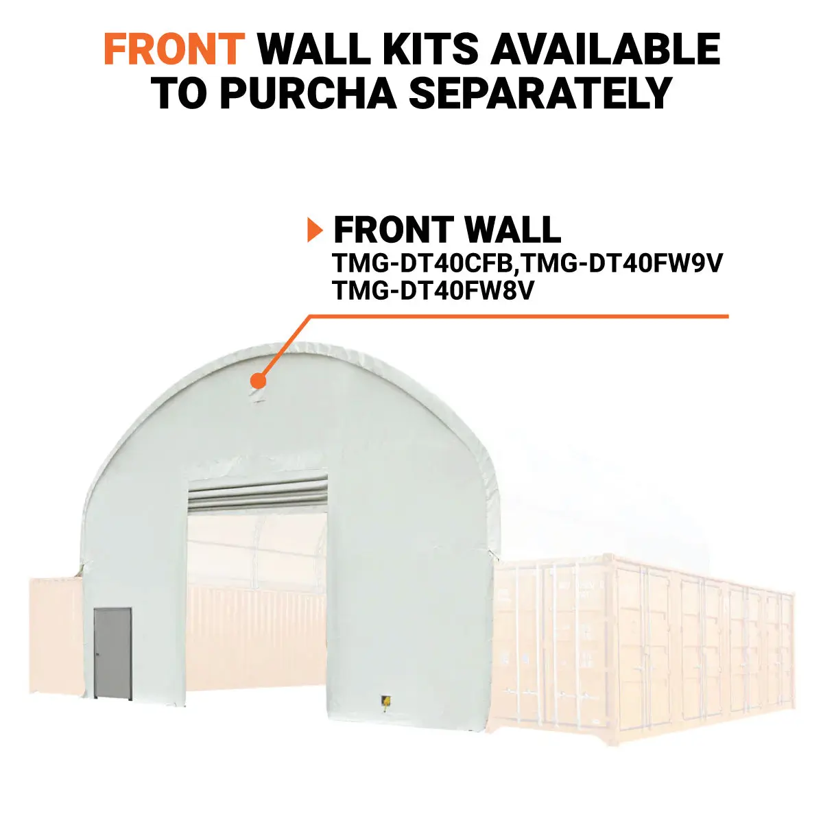 40' x 40' Dual Truss Container Shelter with Heavy Duty 21 oz PVC Cover, Enclosed End Wall & Front Drop, TMG-DT4041CF (Previously DT4040CF) - Image 4