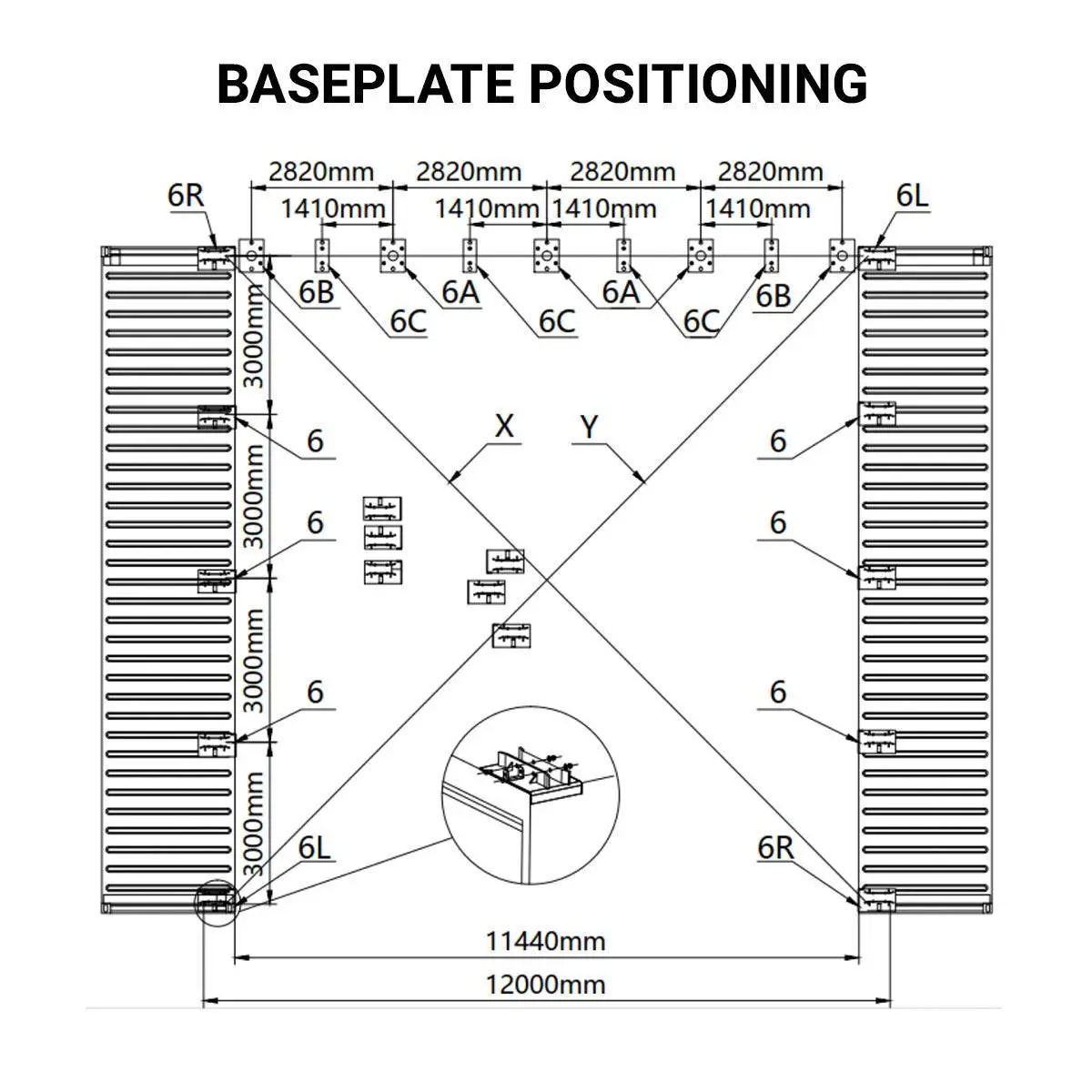 40' x 40' Dual Truss Container Shelter with Heavy Duty 21 oz PVC Cover, Enclosed End Wall & Front Drop, TMG-DT4041CF (Previously DT4040CF) - Image 7
