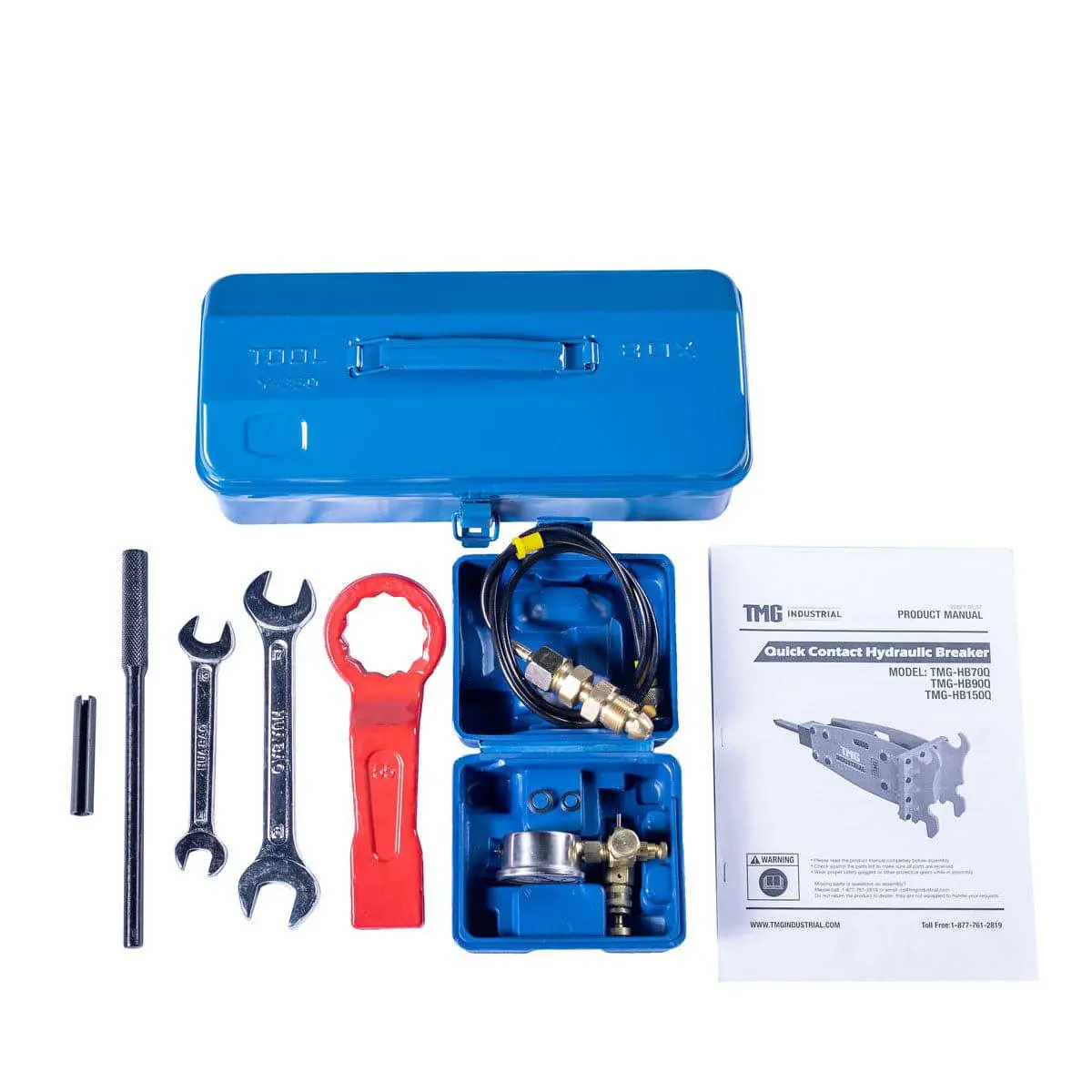 4-7 Ton Excavator/Backhoe Hydraulic Breaker, Q/C, 2-3/4" Moil Point Chisel TMG-HB70Q - Image 10