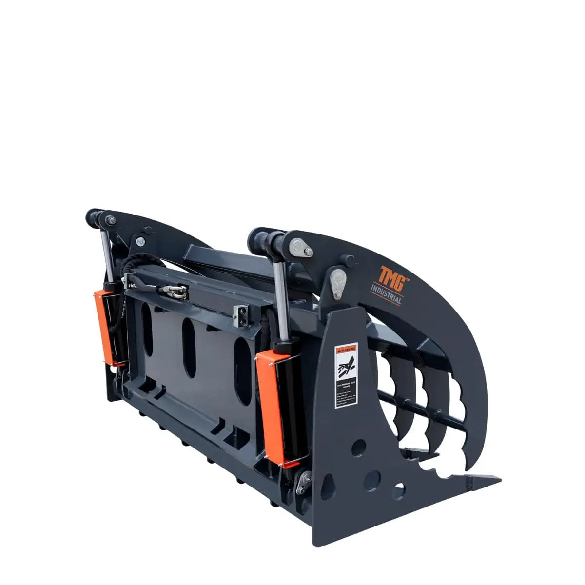 72" Skid Steer Root Rake Clamshell Grapple, Universal Mount, 54" Jaw Opening, 3000 lb Weight Capacity, TMG-SRR75 - Image 5