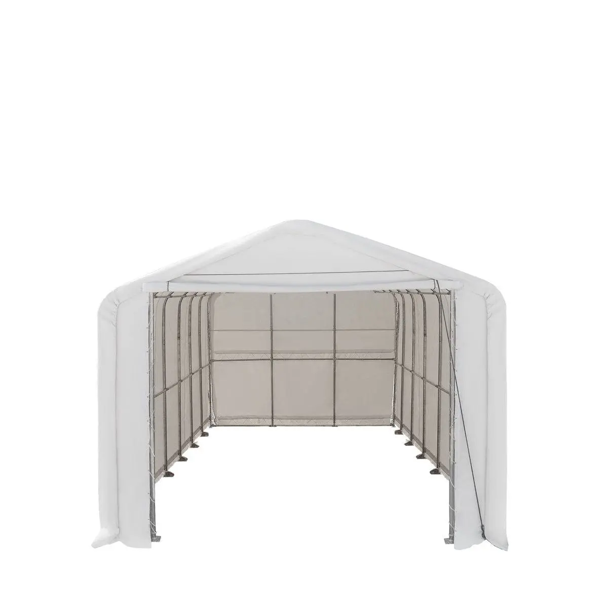18' x 30' RV Carport Motorhome Storage Shelter, 17 oz PVC Fabric Cover, Front Roll-Up Door, Enclosed Rear Wall, 3-Layer Galvanized Steel Frame, 13' Straight Sidewalls, TMG-ST1830 - Image 2